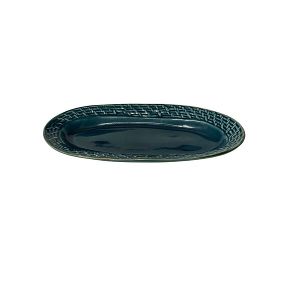 Le Ceramiche Oval Ceramic Platter With Woven Pattern Edge - Picture 5 of 9